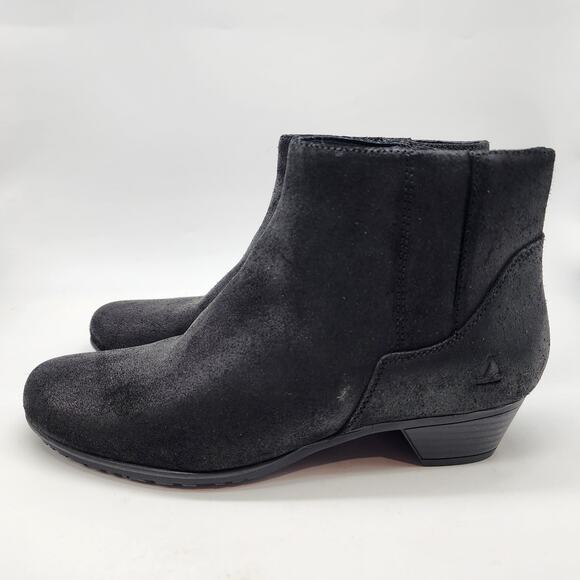 Abeo Melanie Metatarsal Short Boots Size 9.5 Black Oiled Leather Side Zip Bootie - Picture 4 of 9